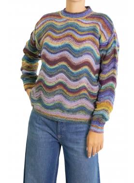 Maglione girocollo multicolor 